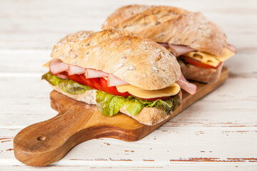 Delicious ciabatta sandwich