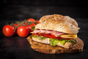 Delicious ciabatta sandwich