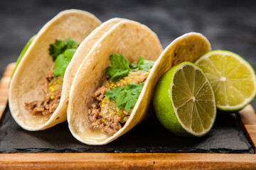 Mexican tacos with beef