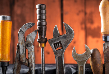 Set of old tools for joinery