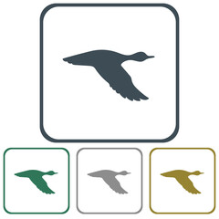vector silhouette flying duck
