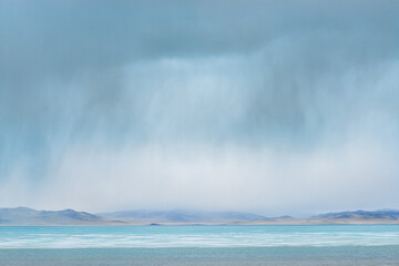 landscape of amazing lake at cloudy day