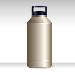 Aluminum bottle water isolated white background
