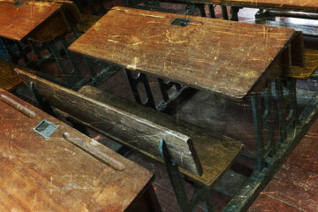 Old classroom interior
