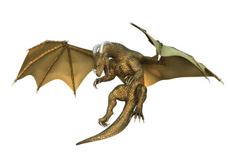 Obraz premium 3D Rendering Fantasy Dragon on White