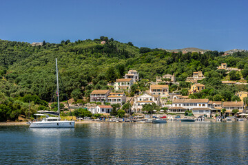 Fototapeta na wymiar Agios Stefanos a small tourist resort on the north east coast of Corfu in Greece