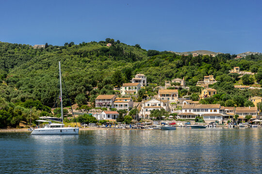 Agios Stefanos a small tourist resort on the north east coast of Corfu in Greece
