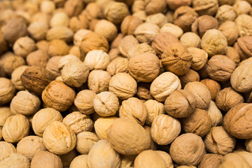 Showcase with walnuts