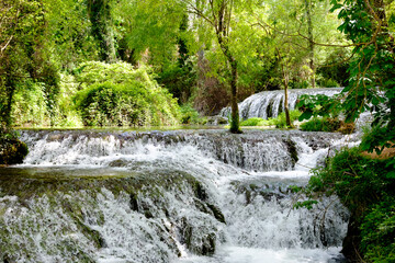 River waterfalls in Monasterio de Piedra, Nuevalos, Spain