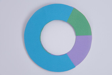 Business graphics diagrama isolated over grey table background.