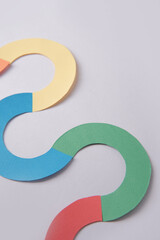 Business graphics diagrama isolated over grey table background.