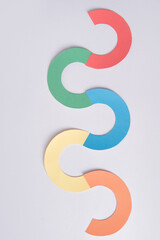 Business graphics diagrama isolated over grey table background.