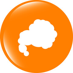 Glossy cloud web button icon . flat sign isolated on white