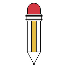color sectors silhouette of pencil with eraser vector illustration