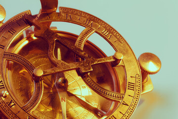 Fototapeta na wymiar antique compass close up