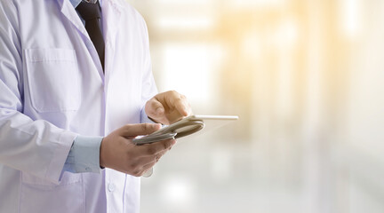 Doctor using digital tablet  Medical technology patient medical the hospital concept