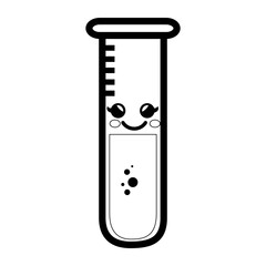 chemistry flask cartoon smiley vector icon illustration graphic design
