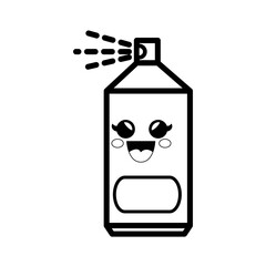 spray can cartoon smiley vector icon illustration graphic design