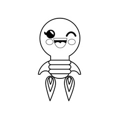 light bulb cartoon smiley vector icon illustration graphic design