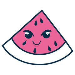 watermelon cartoon smiley vector icon illustration graphic design