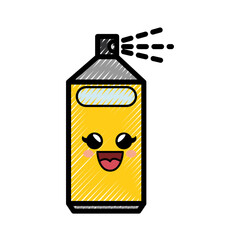 spray can cartoon smiley vector icon illustration graphic design