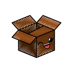 box cartoon smiley vector icon illustration graphic design