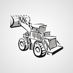 Excavator vector icon