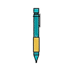 colored crayon silhouette of pen icon vector illustration