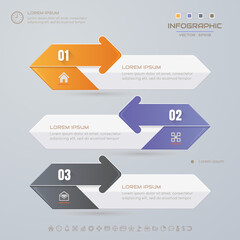 Infographics design template with icons, process diagram, vector eps10 illustration