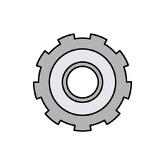 colorful silhouette of gear of wheel vector illustration