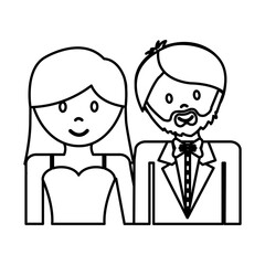 Obraz na płótnie Canvas wedding couple icon over white background. vector illustration