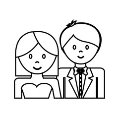 wedding couple icon over white background. vector illustration