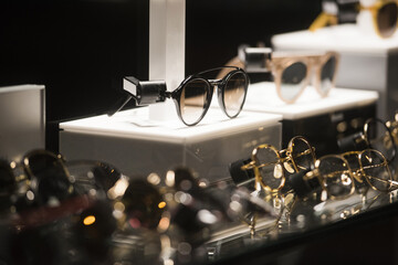 Luxury eyeglasses in a store in Paris