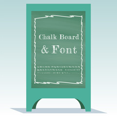  Advertising Street Sandwich Stand with chalkboard and chalk font.