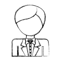 man wearing elegant tie icon over white background. vector illustration
