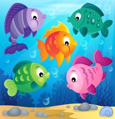Fototapeta na wymiar Stylized fishes theme image 6