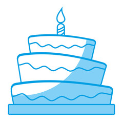 birthday cake icon over white background. vector illustration