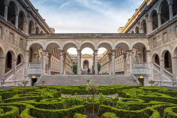 Fototapeta premium Main Courtyard of the hotel Dieu in Paris near Notre-Dame