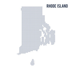 Fototapeta na wymiar Vector dotted map State of Rhode Island isolated on white background .