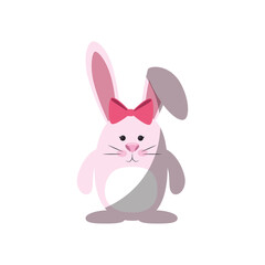 bunny ribbon animal vector icon illustration graphic design
