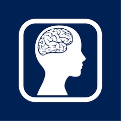 Human head silhouette and structure of the brain