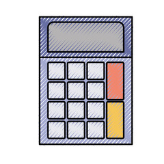 colored crayon silhouette of calculator icon vector illustration