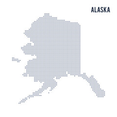 Obraz premium Vector dotted map State of Alaska isolated on white background .