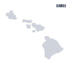 Vector dotted map State of Hawaii isolated on white background .