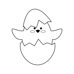 chick egg shell vector icon illustration graphic design
