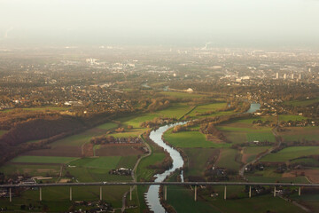 Fototapeta na wymiar Aerial of Muehlheim Ruhr Area Germany Europe