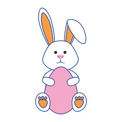 bunny animal egg easter vector icon illustration graphic design