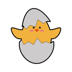 chick egg shell vector icon illustration graphic design