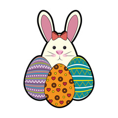 bunny animal egg easter vector icon illustration graphic design
