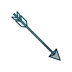 blue shading silhouette of hunting arrow vector illustration